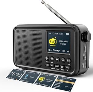 Portable FM Radio with Bluetooth, NOAA Weather Radio, 3000mAh Rechargeable
