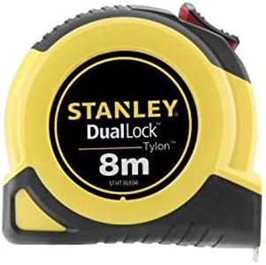 Stanley STHT36804-0 DualLock Tylon Tape Measure - Class II Accuracy - Two Tone Brake - Impact Resistant Plus Shatterproof Casing - Yellow/Black - 8m Length 25mm Width