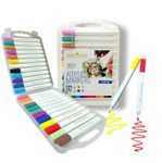 Seven Moon 24 Color Acrylic Paint Markers Set Acrylic Paint Pens with Medium Tip Color Marker for Rock Painting Coloring Books Canvas Fabric Glass Wood DIY Crafts Students Project Photo Album Paper