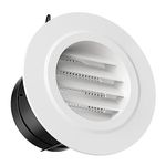 3 Inch Soffit Vent,HG Power Round Vent Cover with Built-in Screen Mesh, ABS Louver Round Air Vent Ceiling Diffuser for Exhaust Fan, Inline Duct Fan, Bathroom, Kitchen, Garage Use, 75mm, White