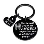 Bible Verse Keychain Christmas Religious Faith Gifts for Women Men Easter Prayer Christian Keyring for Him Her Bible Verse, Black, Medium