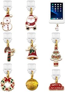 SUDIKUB 8 Pcs Charms For Kindle Christmas Dust Plug Charm Accessories Compatible With Kindle And Phone Type C Charging Ports Christmas Gifts For Women Man