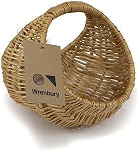 Wrenbury Small Egg Collecting Basket, Buff Natural Willow Basket |Mushroom Basket Nut Harvesting Basket perfect for Foraging Mushrooms, Berries and Nuts