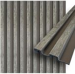 Concord 3D Wall Panels | Faux Wood Paneling for Walls - Classic Grey 2 Tone | Waterproof Slat Panel | 94.5” x 4.8” Each | 17.7 sqft. | Shiplap Wall Panels CO100-17 (Pack of 6)