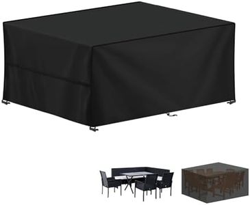 LAMUNI Housse pour Mobilier de Jardin, 420D Oxford Bâche Table de Jardin, Imperméable Housse Table Jardin Bache de Protection Exterieur Salon de Jardin pour Table, Chaise et Canapé, 180x100x75cm