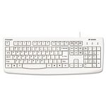 Kensington K64406US Pro Fit USB/PS2 Washable Keyboard with Anti-microbial Protection, White