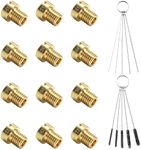 Rebanky Pack of 12 5 mm Carburettor Nozzles M5 Main Nozzle Set for Dellorto SHA PHBG AD/DS PHVA Carburettor Nozzle Set Main Nozzle Carburettor with Cleaning Needles for Scooter Motorcycle Shift Mop