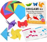 Yibeishu Origami Kit for Kids, 120 Sheets Origami Paper with Instructions Book, 6x6 Inch Square Easy Single Sided Color Folding Paper Set for Beginners Adults Kids Activity Birthday Christmas Gift