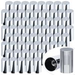 CheeMuii 60 Pcs 33mm Lug Nut Covers Kit Premium ABS Chrome Screw-on Nut Cover Caps Standard Flanged Column Lug Nut Covers for Semi Truck Trailer