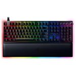 Razer Huntsman V2 Analog Gaming Keyboard: Adjustable Actuation via Analog Optical Switches - Rapid Trigger Mode - Chroma RGB Lighting - Magnetic Plush Wrist Rest - Dedicated Media Keys & Dial - Black