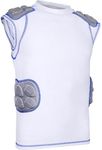 Exxact Sports Youth ‘Defender’ 5-Pad Jersey | Boy’s Football Rib Protector Padded Shirt, White, Medium