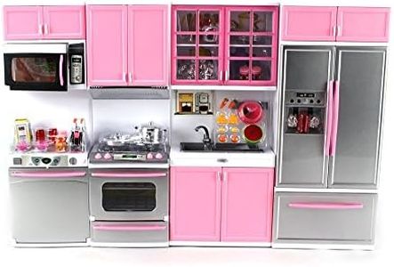 'Deluxe Modern Kitchen' Battery Operated Toy Kitchen Playset, Perfect for Use with 11.5" Tall Dolls