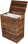 BirdRock Home Abaca Laundry Hamper - Hand Woven - Removable Canvas Laundry Bag
