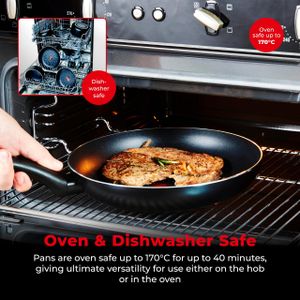 Tower SmartStart 5-Piece Cookware Set – Non-Stick, Oven Safe, Black