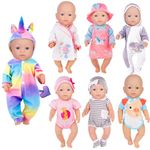 7 Sets Unicorn Lovely Animal Doll Clothes Doll Accessories Fit for 43 cm New Born Baby Dolls 14-16-17 Inch Baby Dolls 15 inch Dolls