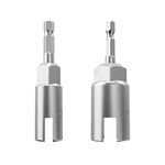 2 Pack 1/4" Hex Shank,Power Wing Nut Driver Set,Slot Wing Nuts Drill Bit Socket Wrenches Tools Set, Drills Bits for Panel Nuts Screws Eye C Hook Bolt (2 Pack 2 Size (12mm,18mm))