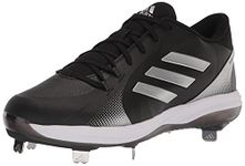 adidas Women's Purehustle 2 Baseball Shoe, Black/Silver Metallic/Silver Metallic, 5.5