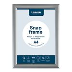 EUROPEL Snap Frame A4, 25 mm Aluminium Anodised Construction And Anti-Glare Cover Clip Poster Holders for Retail And Advertising Displays Notice Sign Board Frame for Walls