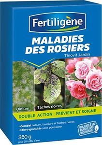 FERTILIGENE NMARO35 - Anti-maladies des Rosiers Mini-Granulés Naturels 350 g - Préventif et curatif - Elimine l'oïdium et les tâches noires - A base de soufre, matière active minérale - Jusqu'à 470 m²
