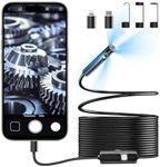 Endoscope Camera with Light 1920P HD Drain Camera with 8+1 Adjustable LED Lights 16.4FT Sewer Camera Borescope IP68 Waterproof Plumbing Snake Camera for iOS/Android Inspect Pipes, Automotive, Drain