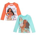 Disney Moana Toddler Girls 2 Pack T-Shirts White/Blue 2T