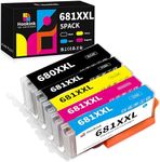 Hookink 5-Pack 680XXL 681XXL Ink Cartridges Compatible for Canon PGI-680 XXL CLI-681 XXL for Canon PIXMA TR8660a TS6160 TS6260 TR7560 TR8560 TR8660 TS8160 TS8260 TS9160 TS9560 TS706