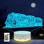 Anywin Train Night Light for Kids, 3D Illusion Night Lamp with 16 Colors Changing & Remote Control & Dimmer for Room Decor,Birthday Chritmas Gifts for Boys Children Girls