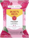 Burt’s Bees 3 in 1 Micellar Facial Cleanser and Makeup Remover Towelettes with Rose Water, Made with Upcycled Cotton, 30 Wipes