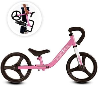 smarTrike Folding Balance Bike with Safety Gear for 2-5 Years Old, Pink