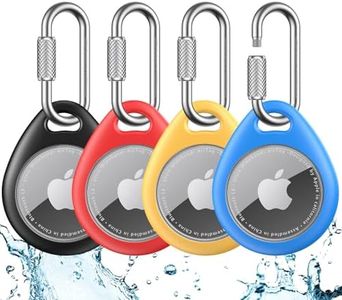 UNBREAKcable Holder for Apple AirTag-4 Pack [Fit Tightly Design] [Easy to Install] [Hold AirTag Securely] Waterproof TPU Shell Protective Case with Duty 304 Stainless Steel Keychain for Backpacks/Pets