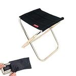 TFSYLISA Portable Folding Stool Mini Camping Folding Chairs Outdoor Lightweight Aluminium Stools with Storage Bag Seat for Camping Fishing Picnic Travel Hiking Black