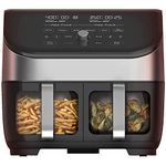 Instant Pot Vortex Plus XL 8-QT Dual Basket Air Flyer Oven, 2 Independent Baskets, Clear Cooking Window, Digital Touchscreen, Dishwasher-Safe Basket, Free App with over 1900 Recipes, Stainless Steel