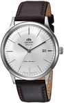 Orient Men's 2nd Gen. Bambino Ver. 3 Stainless Steel Japanese-Automatic Watch with Leather Calfskin Strap, Brown, 21