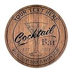 Personalized Cocktail Bar Sign 10" 