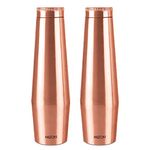 MILTON Copper Crown 1100 Water Bottle, Set of 2, 950 ml Each, Copper | 100% Leak Proof | Office, Home,Travel