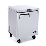 Undercounter Refrigerator Freezer,ATOSA MGF8405 30”inch Commercial Beverage Fridge Cooler Center Single 1-door Stainless Steel Wine Horizontal Refrigerators With Freezer 6.5Cu.Ft.27.5W30D36.6H -10℉-0℉