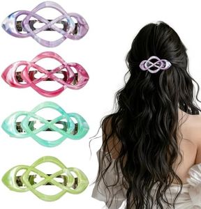 Vintage French Barrette Hair Clips, Hair Barrettes Hair Accessories for Women Girls, Elegant Retro Non Slip Clip with Classic Design Thick to Thin, Stylish Accessories Hair (Gradient Color, 4PCS)