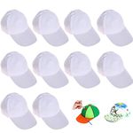 Joyibay DIY Kids Baseball Cap,10 Pcs White Baseball Caps Children Art Painting Hats Casual Caps Suitable for Boys Girls for Outdoor Sports, School Activities, Holiday Travel