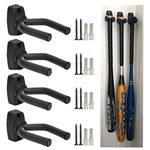 YELAIYEHAO Vertical Baseball Bat Softball Bat Display Wall Mount Wall Rack Wall Holder -Easy to Install- Nails Included