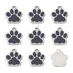 PandaHall 10pcs Cat Dog Paw Print Charms Pendant Alloy Enamel Puppy Kitten Bear Animal Footprint Dangle Charms Beads with Glitter Powder for DIY Jewelry Making, Black