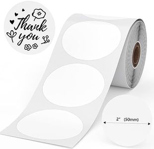 Phomemo 2" White Round Label Stickers Roll for 4X6 Thermal Label Printer for Small Business Supplies - Commercial Grade Thermal Labels for Custom Stickers Personalized & Business Logo - 750pcs / Roll