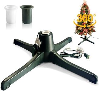 LAIAMER Rotating Christmas Tree Stand for Artificial Christmas Tree 360 Degree Rotating Tree Stand Spinning Tree Stand Up to 7.5FT and 80LBS with 3 Settings Trunk Diameter of 0.75", 0.88", or 1.26"