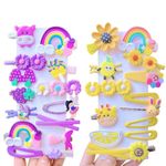 Girls Hair Clips, 28 Pcs Cartoon Clips, Hair Clips Kids Barrettes Girls' Hair Accessories for Girls Baby Kids, Cute Rainbow Toddler Small Hair Barrettes for Birthday Christmas Children's Day Gift, C