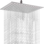 Eidoct 12 Inch Rainfall Shower Head, Large Stainless Steel High Pressure Square ShowerHead, Waterfall Full Body Coverage with Silicone Nozzle