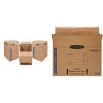 Bankers Box SmoothMove Wardrobe Box Large, 3 Pack (8811001) & SmoothMove Picture/Mirror Box, Large, 48 x 4 x 33 Inches, 4 Pack (7711301)