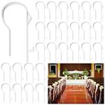 Vercraft 24 Pcs Wedding Church Pew Clips Bulk Heavy Duty Plastic Hooks Clear Chair Wreath Hanger Pew Flower Holders for Wedding Ceremony Church Aisle Chair Table Bow Garland Decorations