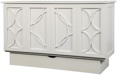 Starlight Canyon Home White Queen Cabinet Bed Free Standing Sleeper Wood Construction with Usable Top Surface High Weight Capacity 500 lbs Opens to 81 Inches