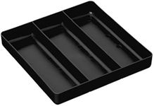 Organizer Tray: Lightweight, Stackable Home, Office & Workshop Tray in Black with 3 Compartments - Ideal for Mechanics, Electricians, Plumbers, Crafting, Hobbies - Impact Resistant, Fits in Drawers