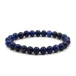 ANAZOZ Couple Elastic Bracelet Beaded 19CM,Bracelets Lapis-Lazuli 8MM Beads Bracelets Men Dark Blue