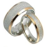 Gemini Groom & Bride 18K Gold Filled Matching Anniversary Wedding Titanium Rings Set